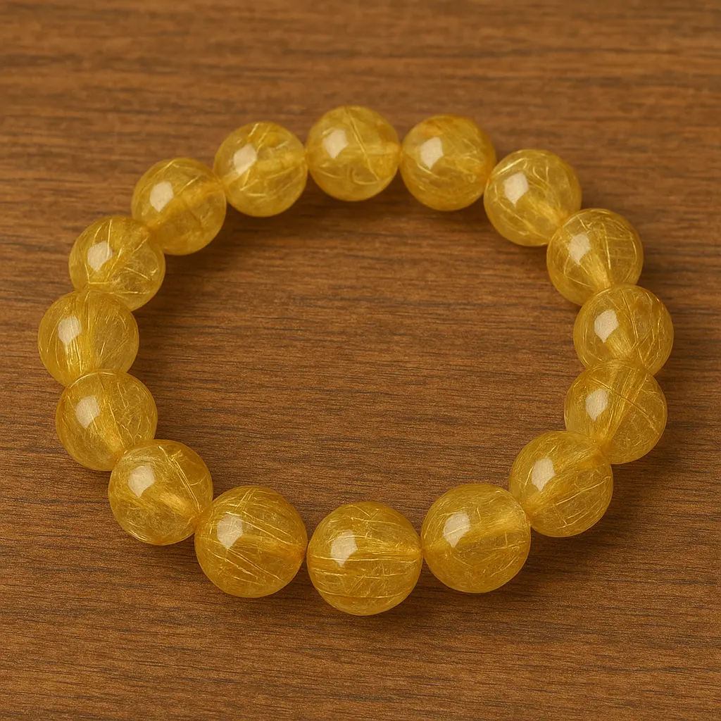 Gold Rutile Bracelet 8mm AAA+