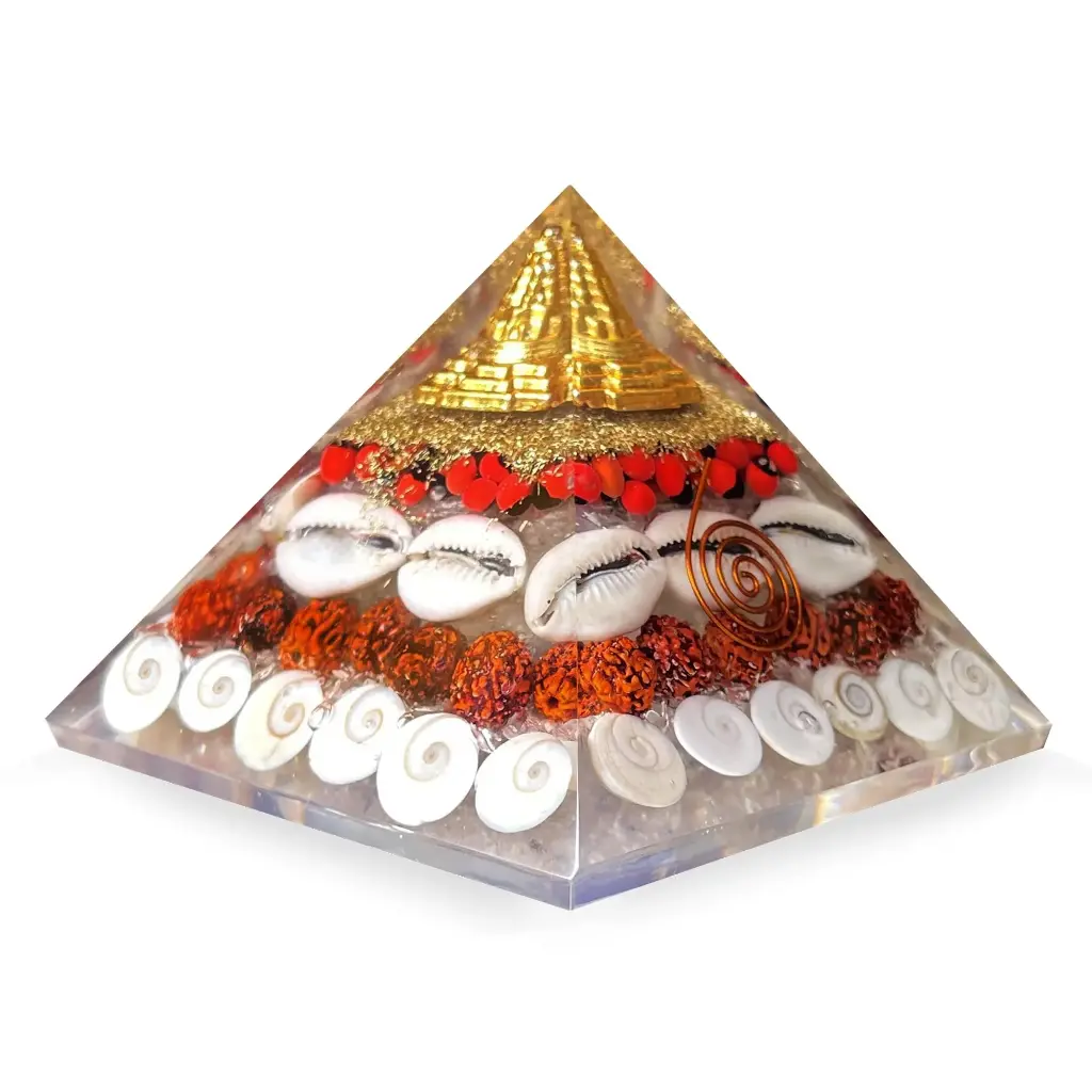 Orgonic Shree Yantra Gomti Chakra Pyramid - Good Luck & Removing Negativity Vastu