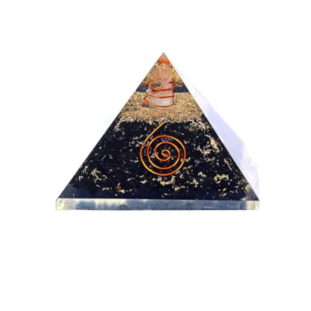 Orgonic Black Obsidian Pyramid for Protection, Healing, and Positivity 