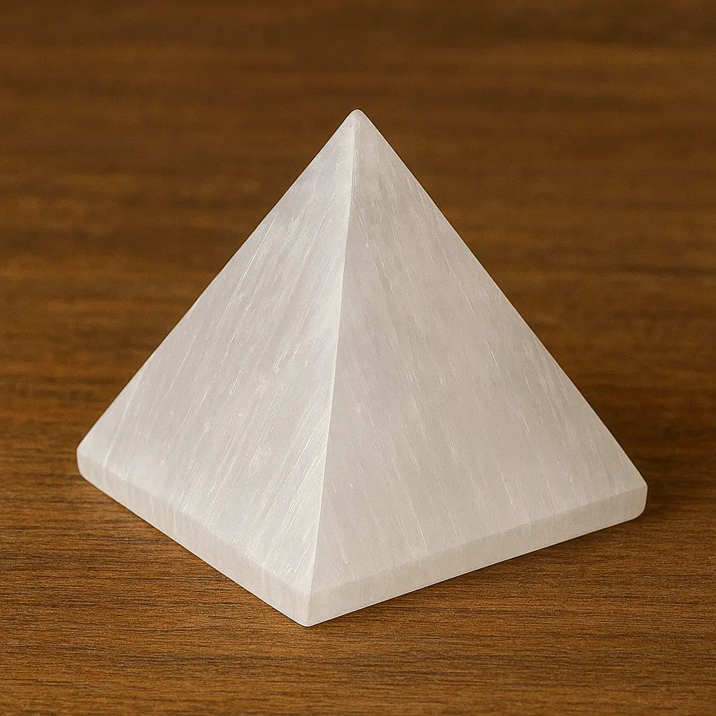 Selenite Crystal Pyramid - Divine Light & Spiritual Clarity