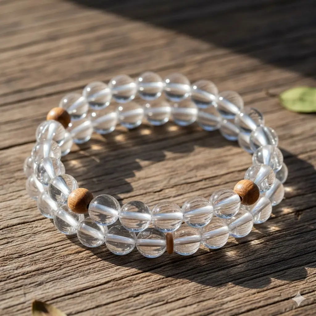 Clear Quartz (round cut) Bracelet 8mm AAA+