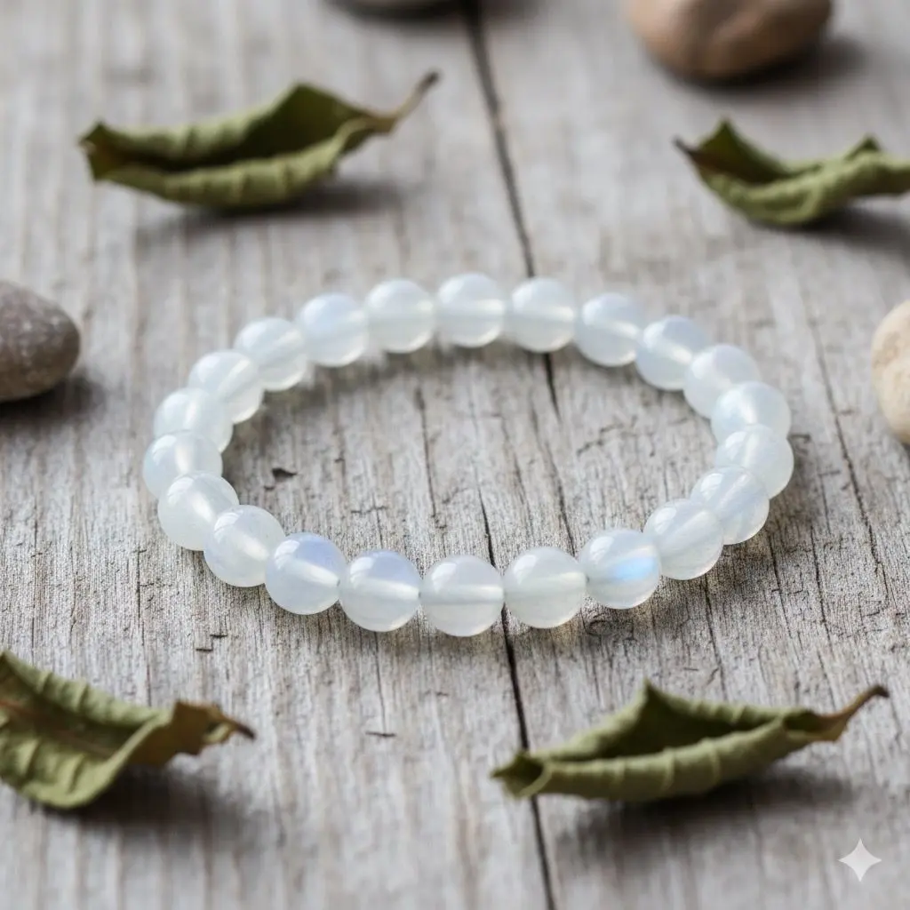 Moon stone rainbow Bracelet 8mm AAA+