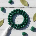 Green Agate - Hakik Japmala for Mercury (Budha) planet and healing 