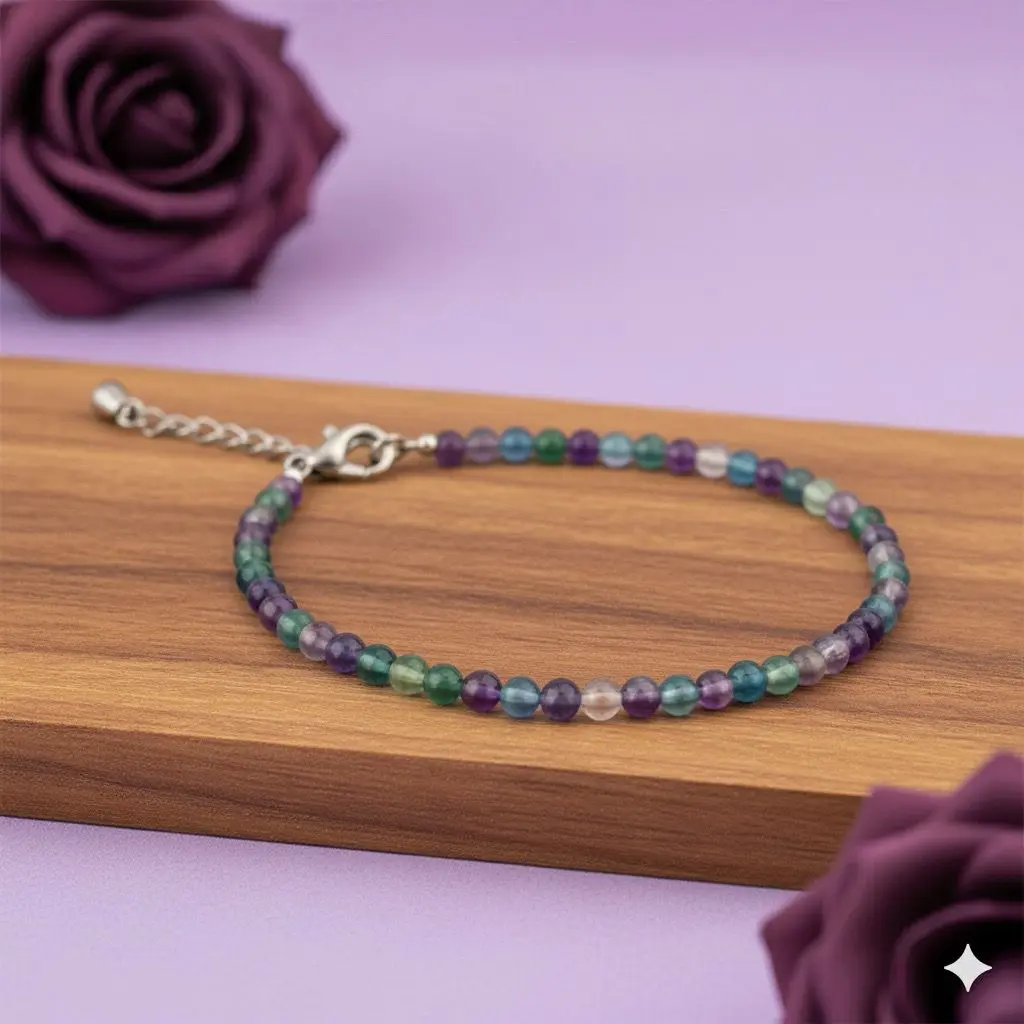 Multi-Fluorite 2 mm Anklet 