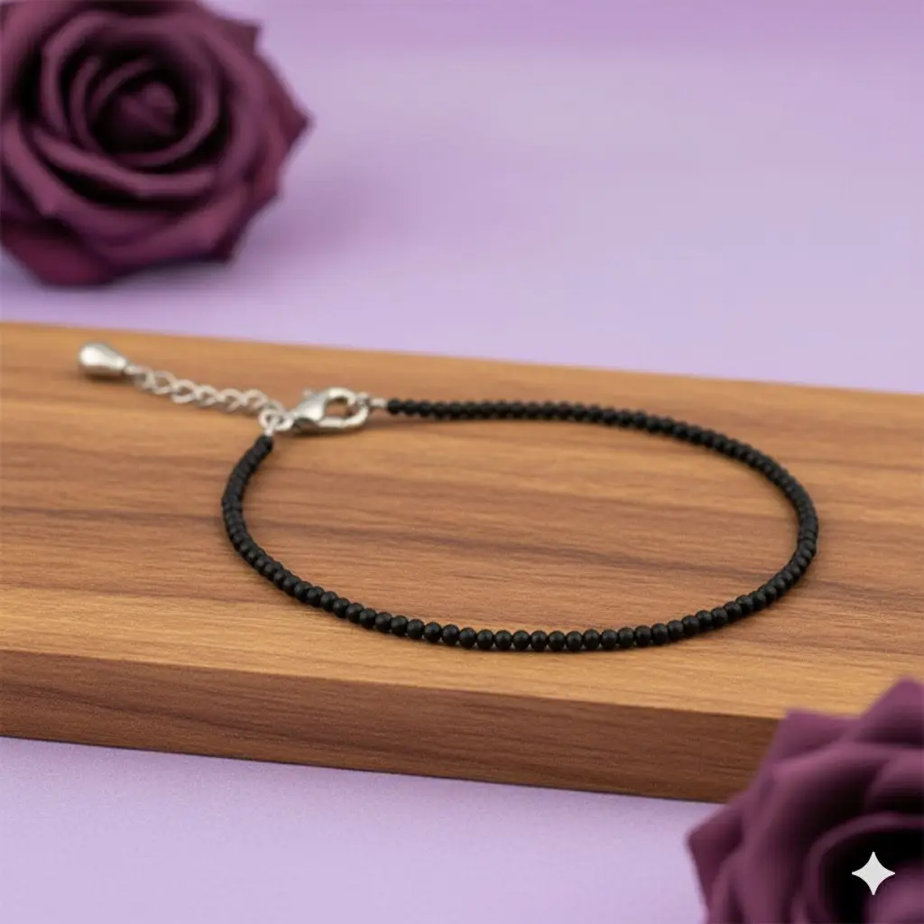 Black Tourmaline 2 mm Anklet
