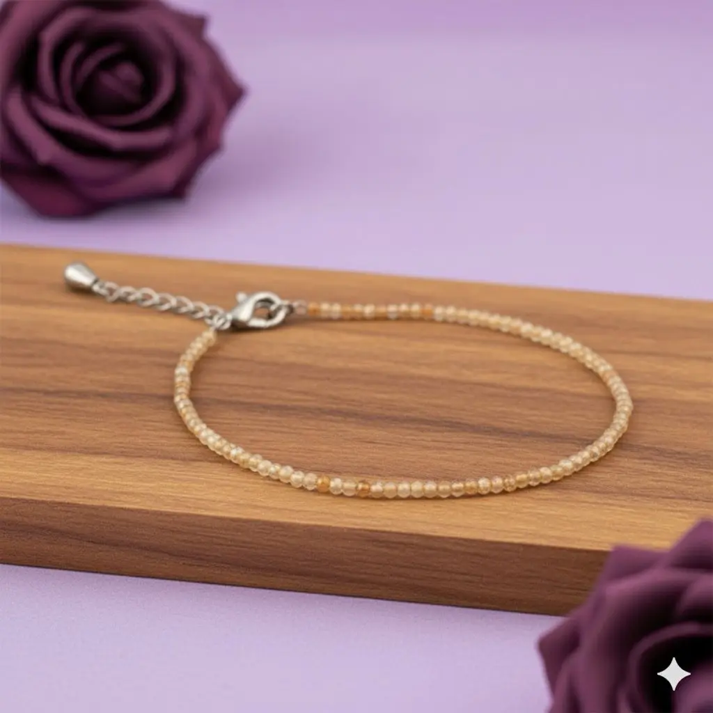 Citrine 2 mm Anklet