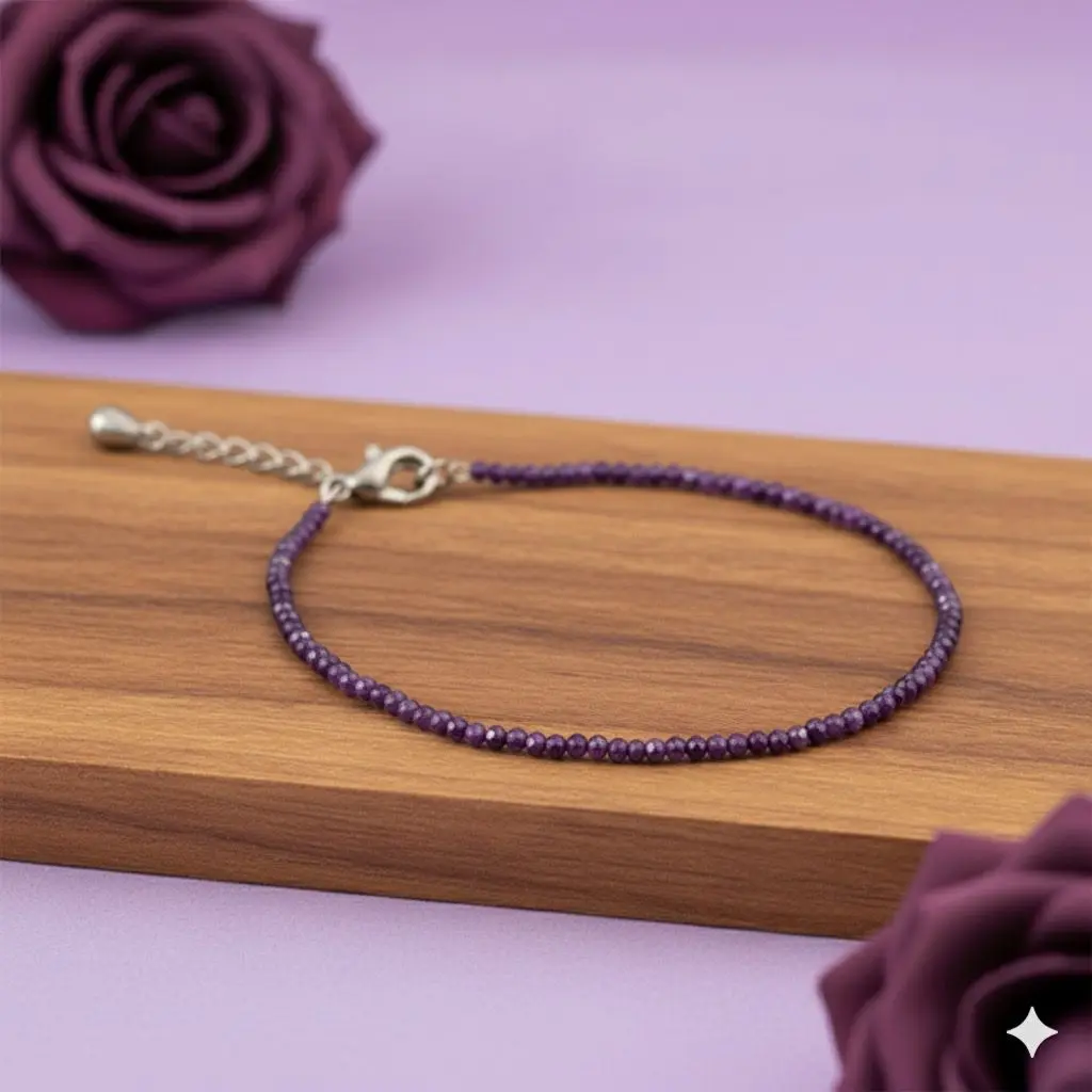 Amethyst 2 mm Anklet
