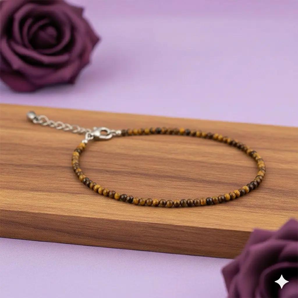 Tiger Eye 2 mm Anklet
