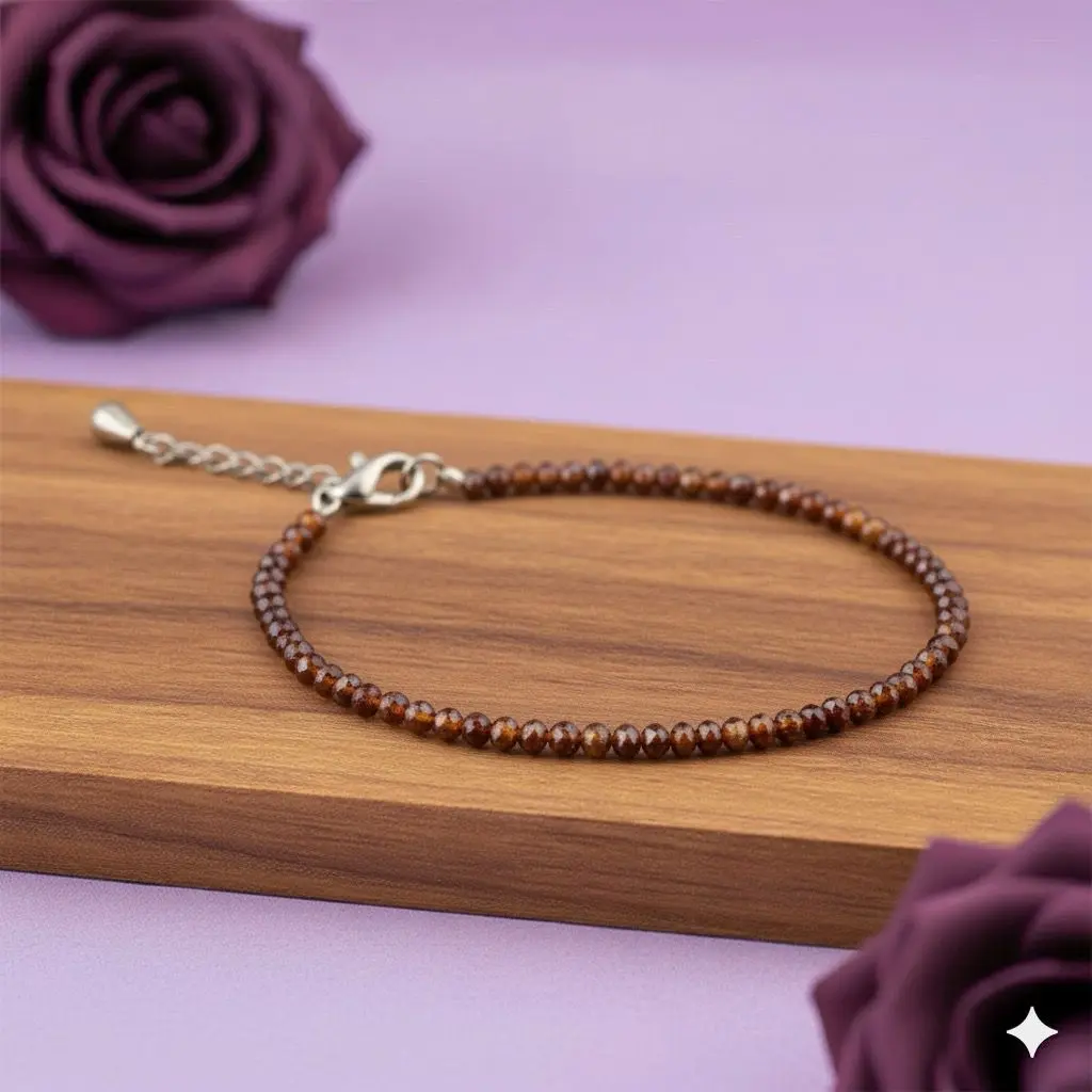 Garnet 2 mm Anklet 