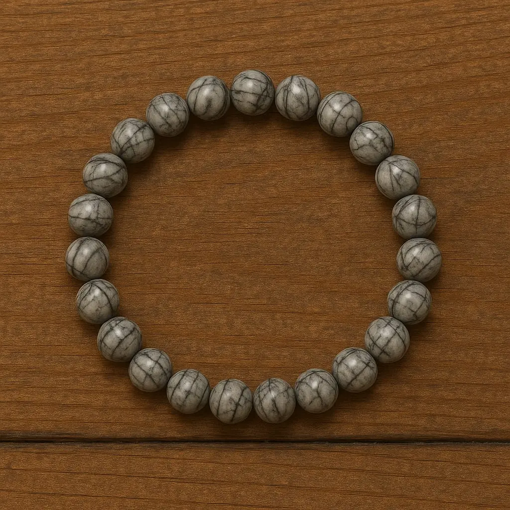 Black Line Jasper Bracelet 8mm AAA+