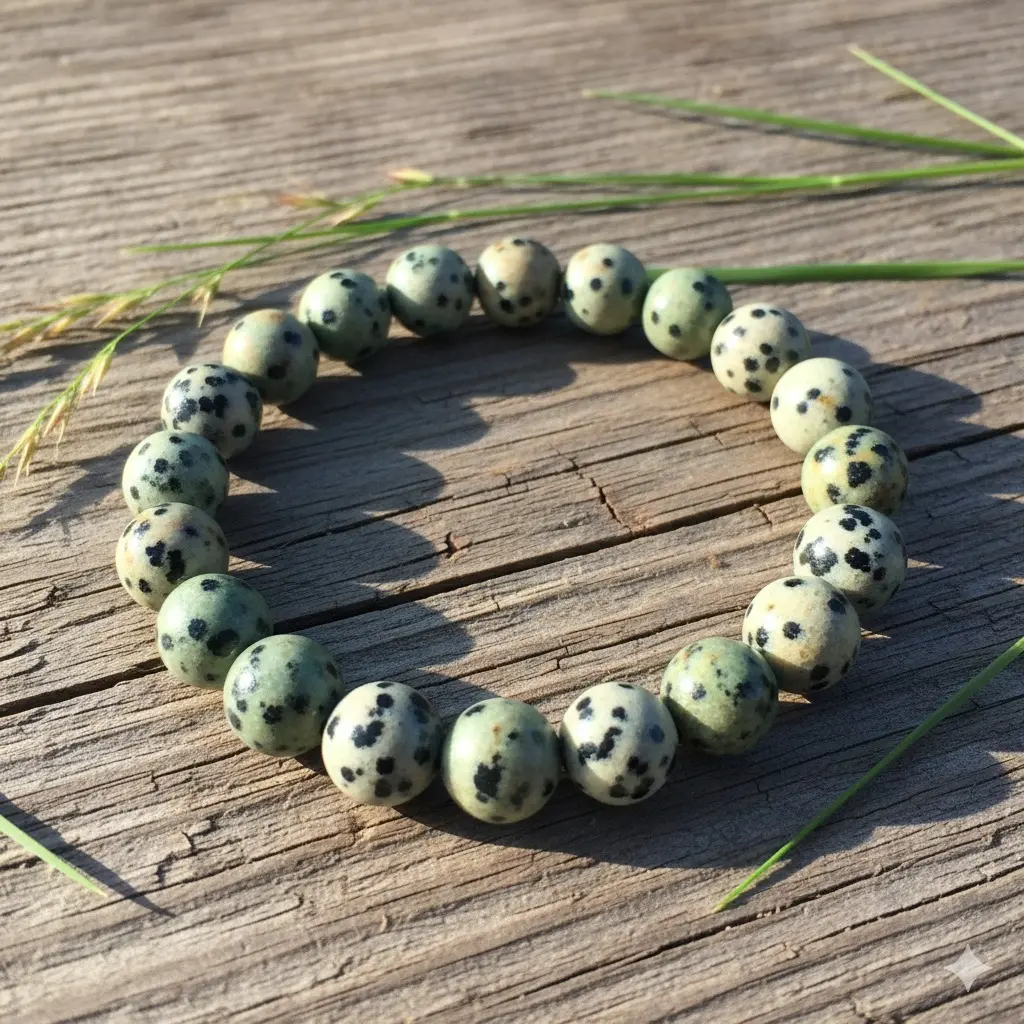 Green Dalmatian Bracelet 8mm AAA+