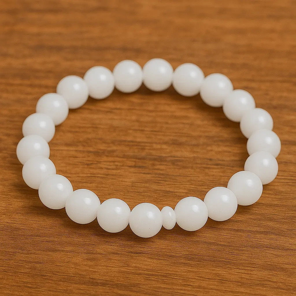 White Agate Bracelet 8mm AAA+