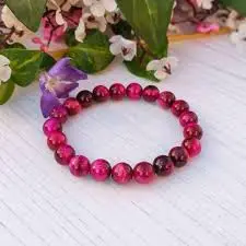 Pink Tiger Eye Bracelet 8mm AAA+