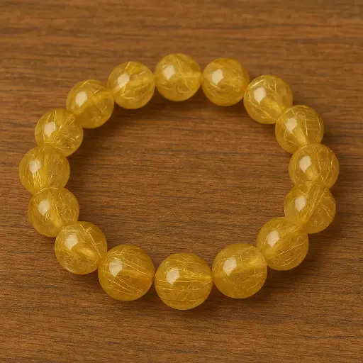 Gold Rutile Bracelet 8mm AAA+