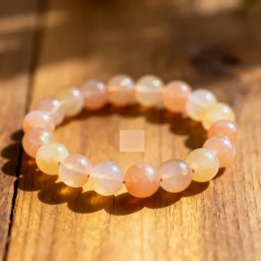 Peach Moonstone Bracelet 8mm AAA+