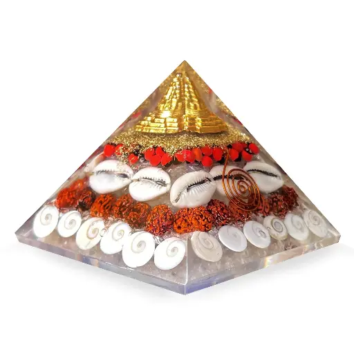Orgonic Shree Yantra Gomti Chakra Pyramid - Good Luck & Removing Negativity Vastu