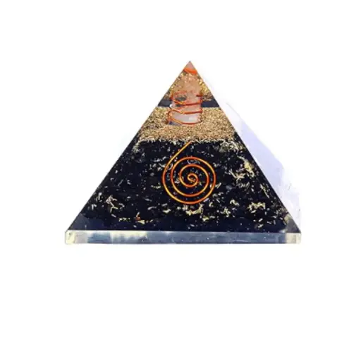 Orgonic Black Obsidian Pyramid for Protection, Healing, and Positivity 