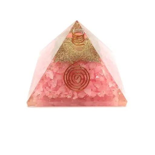 Orgonic Rose Quartz Pyramid - Healing Crystal, Love & Compassion, Meditation & Chakra Balancing
