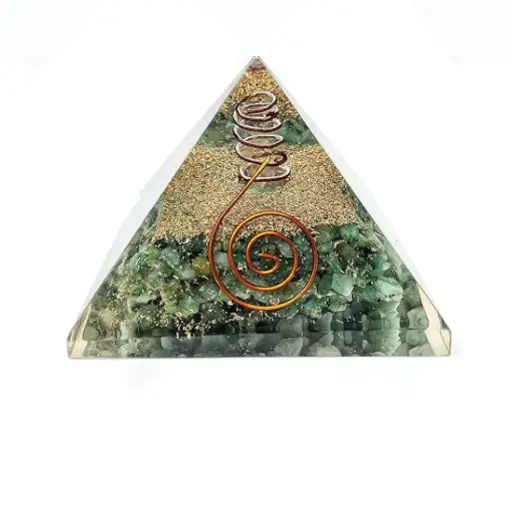 Orgonic Green Jade Pyramid - Healing Crystal, Prosperity & Abundance, Meditation & Chakra Balancing