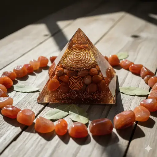 Orgonic Carnelian Pyramid - Creativity, Motivation, and Positive Energy