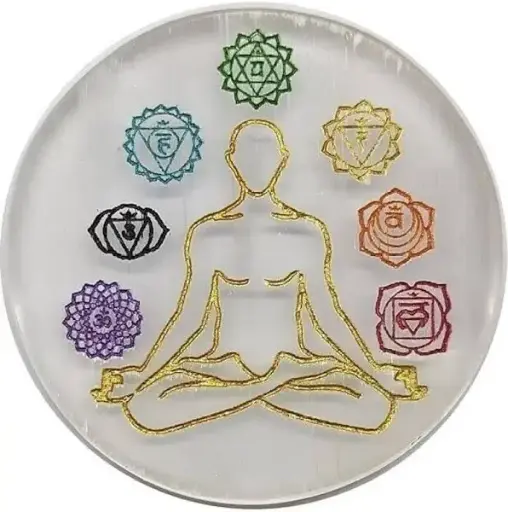 Seven Chakras Selenite Charging Plate  