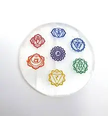 Seven Chakras Selenite Charging Plate