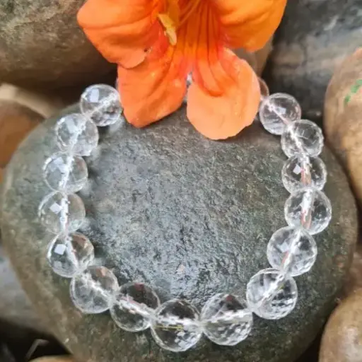 Clear Quartz (Diamond Cut) Bracelet 8mm AAA+