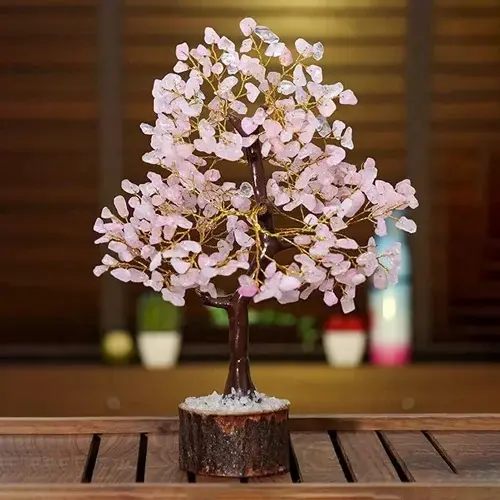 Rose Quartz Gemstone Tree