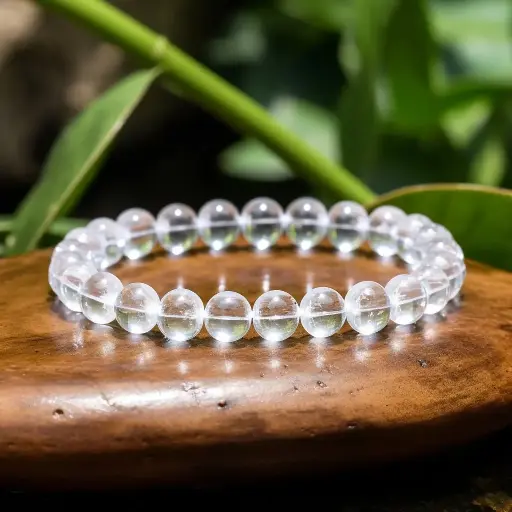 Clear Quartz (round cut) Bracelet 8mm AAA+