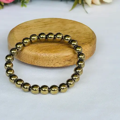 Golden Pyrite Bracelet 8mm AAA+