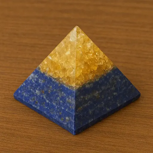 Orgonic Lapiz Lazuli Pyramid - Healing Crystal, EMF Protection, Spiritual Growth, Meditation & Chakra Balancing