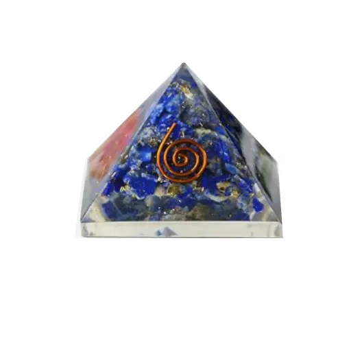 Orgonic Lapiz Lazuli Pyramid - Healing Crystal, EMF Protection, Spiritual Growth, Meditation & Chakra Balancing