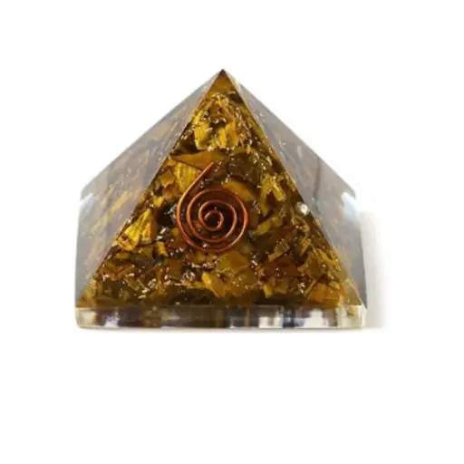 Orgonic Tiger Eye Pyramid - Grounding Energy & Stability