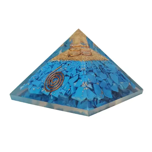 Orgonic Turquoise Pyramid - Positive Energy, Wealth, Meditation, Money