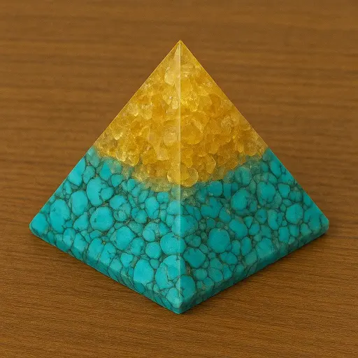 Orgonic Turquoise Pyramid - Positive Energy, Wealth, Meditation, Money