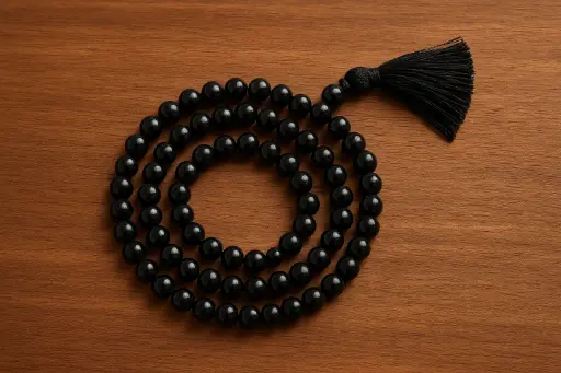 Black Agate - Hakik Japmala for Shani Dosh 
