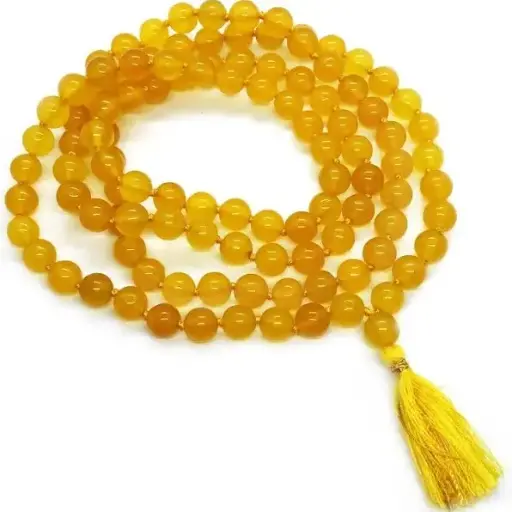 Yellow Agate - Hakik Japmala for Brihaspati 
