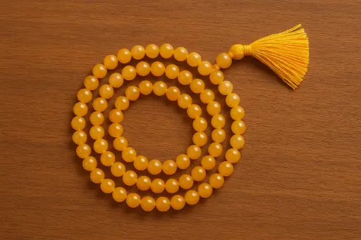 Yellow Agate - Hakik Japmala for Brihaspati 