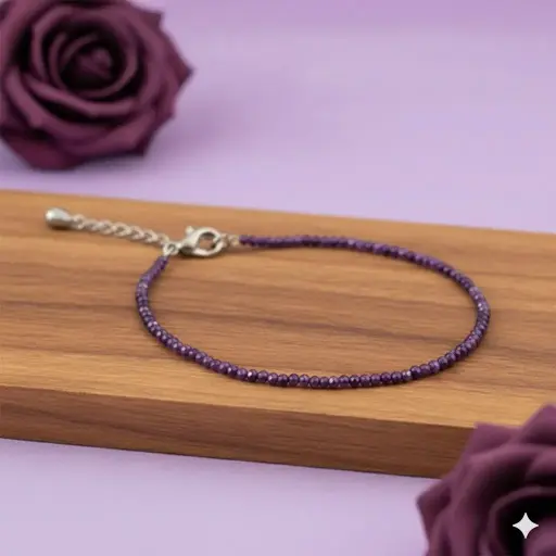 Amethyst 2 mm Anklet
