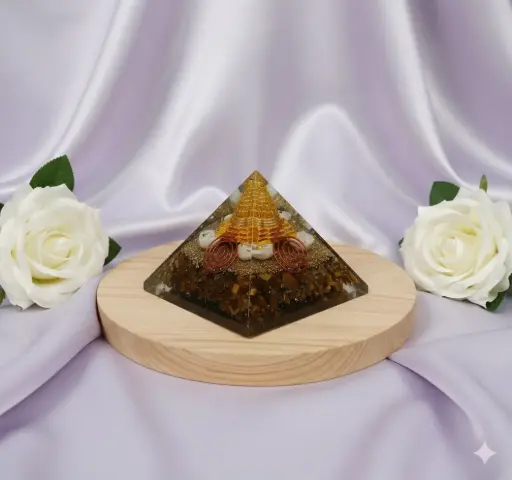 Tiger eye orgone pyramid