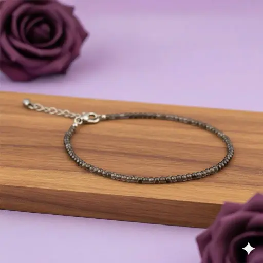 Smoky quartz 2 mm Anklet