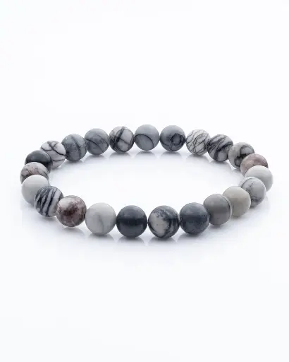 Black Line Jasper Bracelet 8mm AAA+