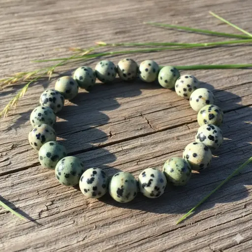 Green Dalmatian Bracelet 8mm AAA+